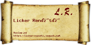 Licker Renátó névjegykártya